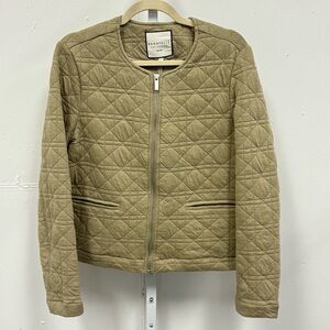 Bagatelle Women's Quilted Zip Up Spring Jacket Windbreaker Olive Green Large